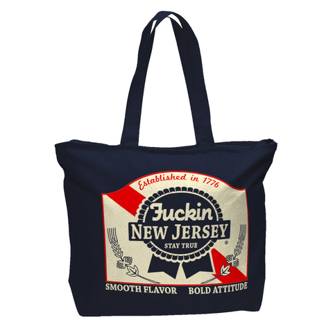 Blue Ribbon Zippered Bag - Shady Front / Wholesale Prints, Patches, Buttons, Greetings Cards, New Jersey Apparel, Stickers, Accessories