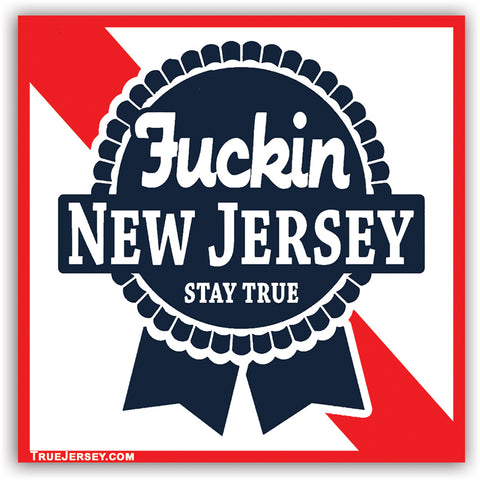 Blue Ribbon F--kin' New Jersey Sticker - Shady Front
