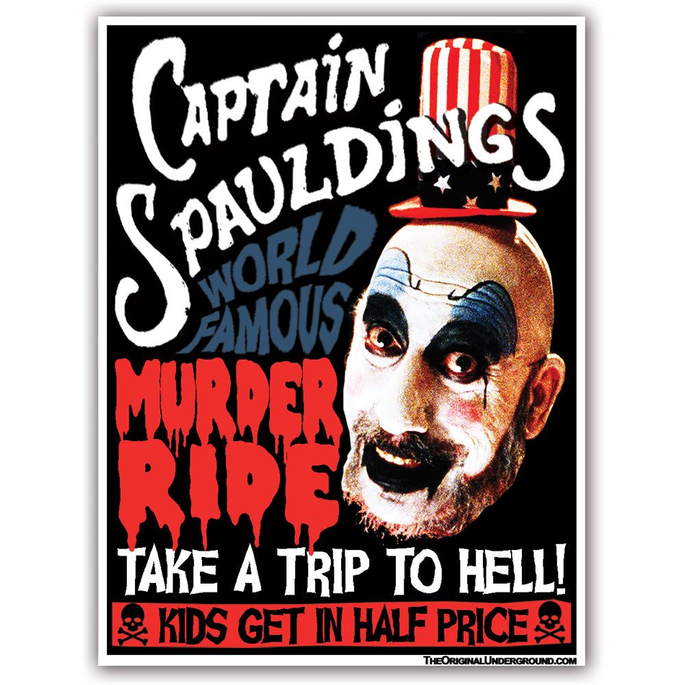 Captain Spaulding's Murder Ride Car Magnet - Shady Front