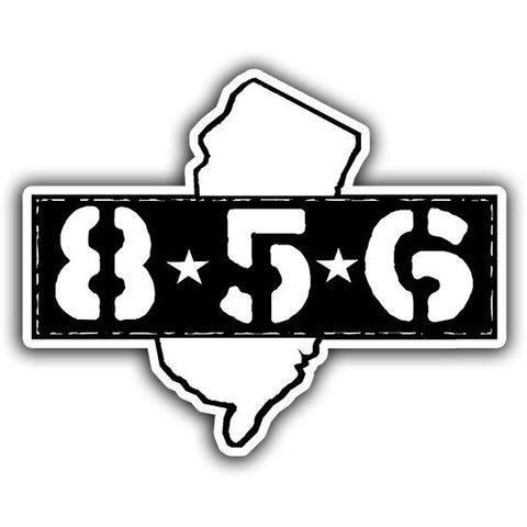 Area Code 856 Sticker - Shady Front / Wholesale Prints, Patches, Buttons, Greetings Cards, New Jersey Apparel, Stickers, Accessories