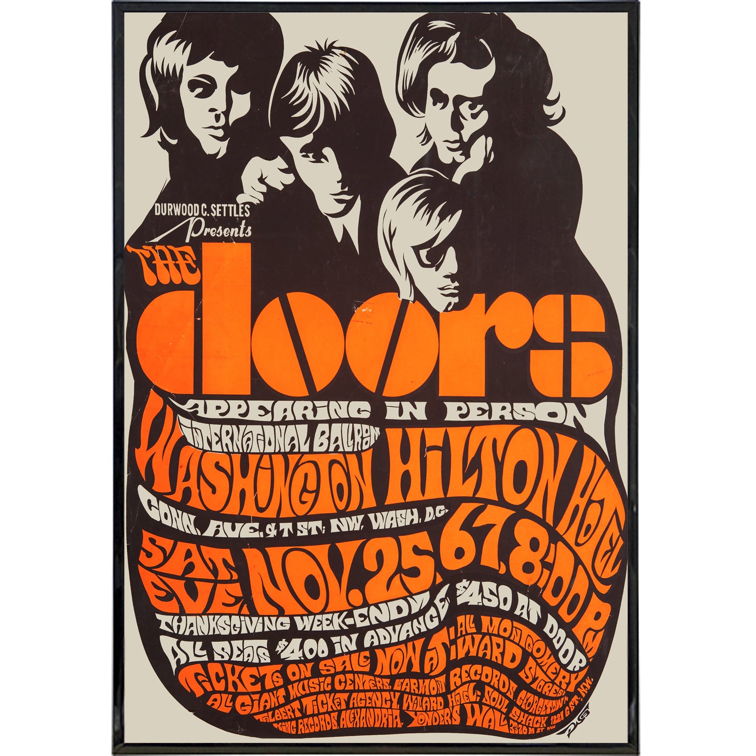The Doors at Hilton 1967 Show Poster Print