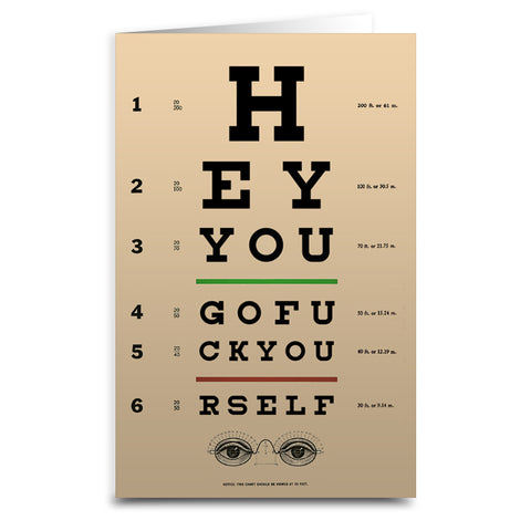 Eye Test Chart Card - Shady Front