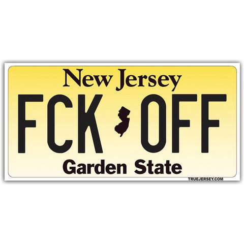 License Plate "FCK OFF" Sticker