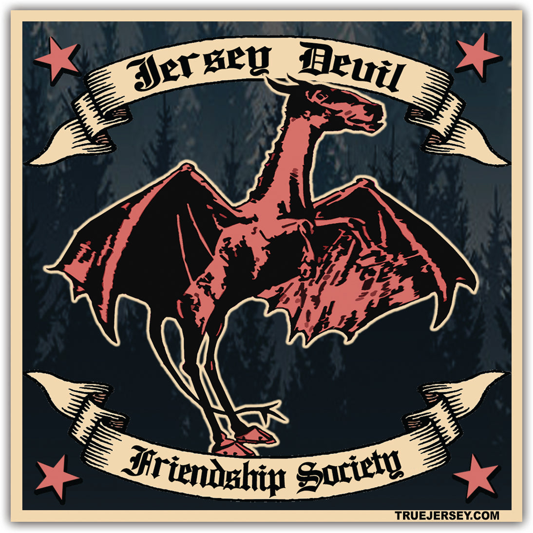 Jersey Devil Friendship Society Sticker - Shady Front