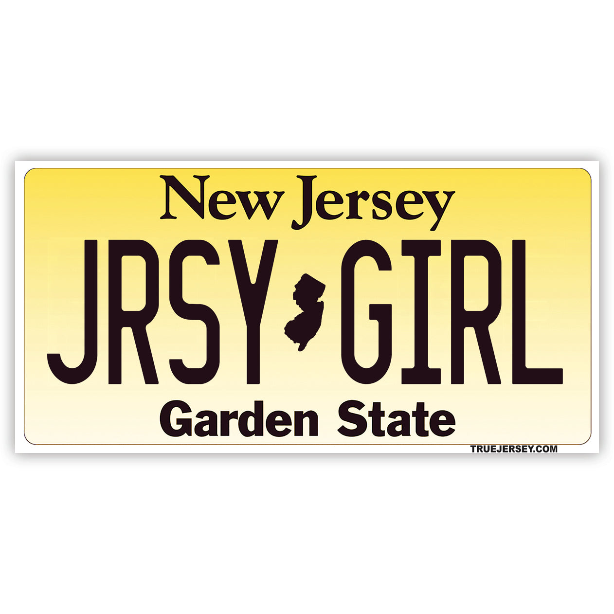 Jersey Girl License Plate Sticker - Shady Front