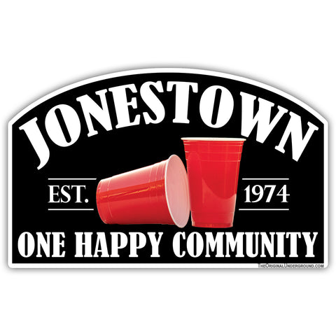 Jonestown "One Happy Community" Sticker