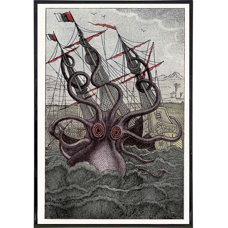 Kraken Illustration Vintage Print Wholesale Supplier - Shady Front