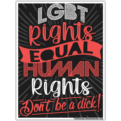 LGBT "Don't Be a Dick" Sticker