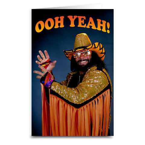 Macho Man "Ooh Yeah" Card - Shady Front / Wholesale Prints, Patches, Buttons, Greetings Cards, New Jersey Apparel, Stickers, Accessories