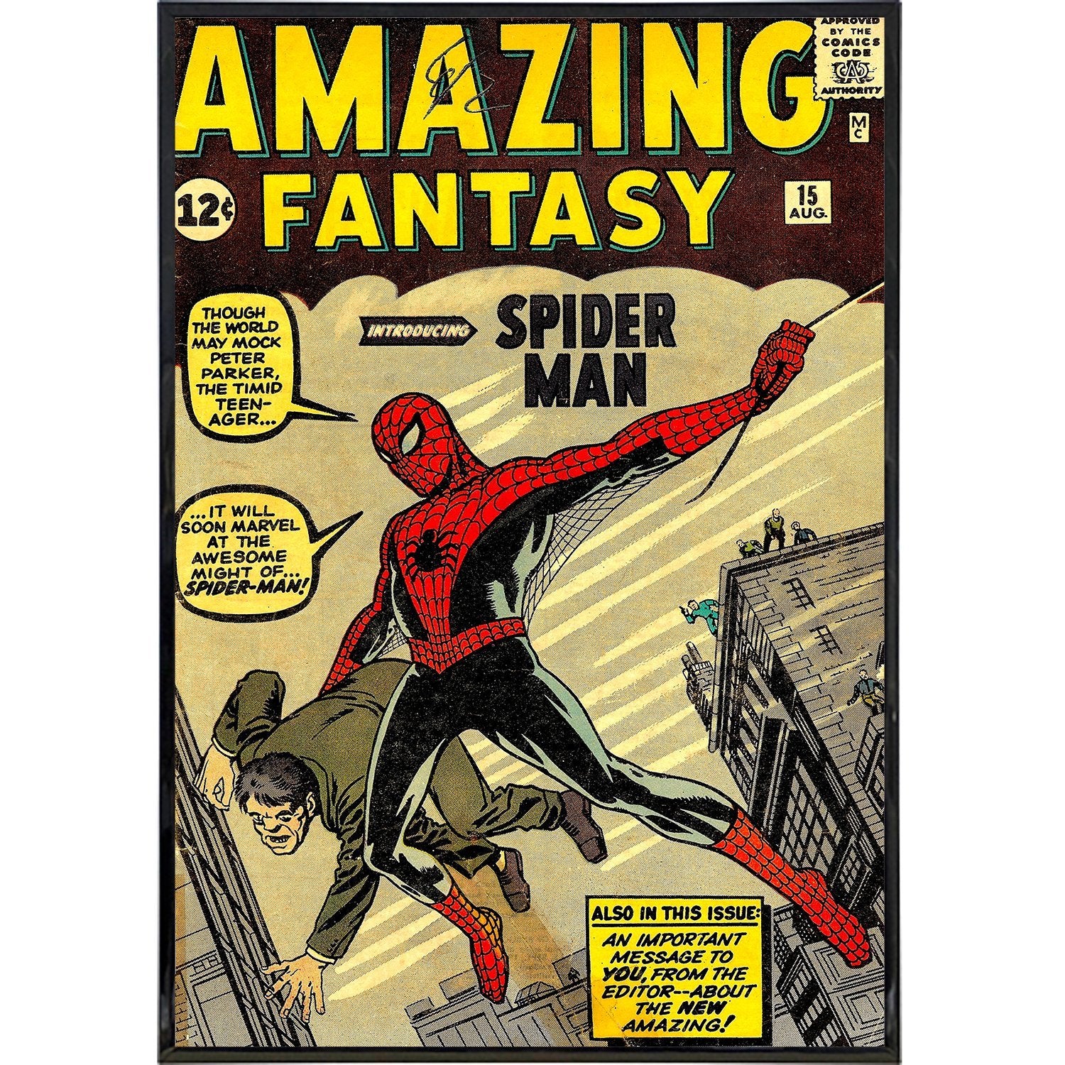 Amazing Fantasy "Spiderman" Comic Cover Print - Shady Front
