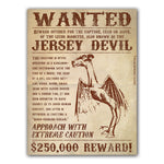 Wanted Jersey Devil Sticker - Shady Front / Wholesale Prints, Patches, Buttons, Greetings Cards, New Jersey Apparel, Stickers, Accessories